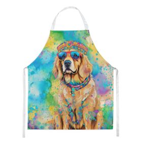 Golden Retriever Hippie Dawg Apron Cooking Kitchen Server Baking Crafts Gardening for Adult Women Men, Unisex, Large, Multicolor