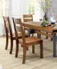 Dark Oak Rustic Style Solid wood Kitchen Set of 2pc Dining Chairs Panel Back Chairs Dining Room