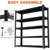 83.86 Inches Wide Black Metal Shelves, with 5 Removable Dividers, Large Capacity, Strong Load Bearing, Suitable for Garage