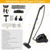 VSC28A Multipurpose Steam Cleaner with 13 Accessories, 1.2L tank Portable Steamer for Floors, Carpet, Windows, Cars and More, ETL Certificated 1500W