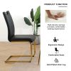 Modern Dining Chairs with Faux Leather Padded Seat Dining Living Room Chairs Upholstered Chair with gold Metal Legs Design for Kitchen, Living