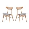 Wooden Dining Chairs Set of 2, Modern Soft Upholstered Kitchen Side Chairs,Wooden Frame Kitchen Chairs for Dining Room,Living Room,Restaurant,Oak