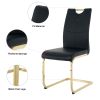 Modern Dining Chairs with Faux Leather Padded Seat Dining Living Room Chairs Upholstered Chair with gold Metal Legs Design for Kitchen, Living