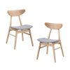 Wooden Dining Chairs Set of 2, Modern Soft Upholstered Kitchen Side Chairs,Wooden Frame Kitchen Chairs for Dining Room,Living Room,Restaurant,Oak