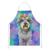 Schnauzer Hippie Dawg Apron Cooking Kitchen Server Baking Crafts Gardening for Adult Women Men, Unisex, Large, Multicolor