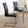 Modern Dining Chairs with Faux Leather Padded Seat Dining Living Room Chairs Upholstered Chair with Chrome Metal Legs Design for Kitchen, Living