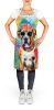 Boxer Hippie Dawg Apron Cooking Kitchen Server Baking Crafts Gardening for Adult Women Men, Unisex, Large, Multicolor